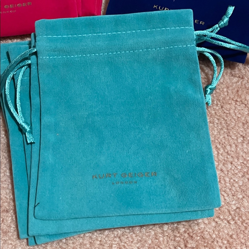 Kurt Geiger(15)  Colorful Velvet Pouches ALL NEW - Picture 2 of 9